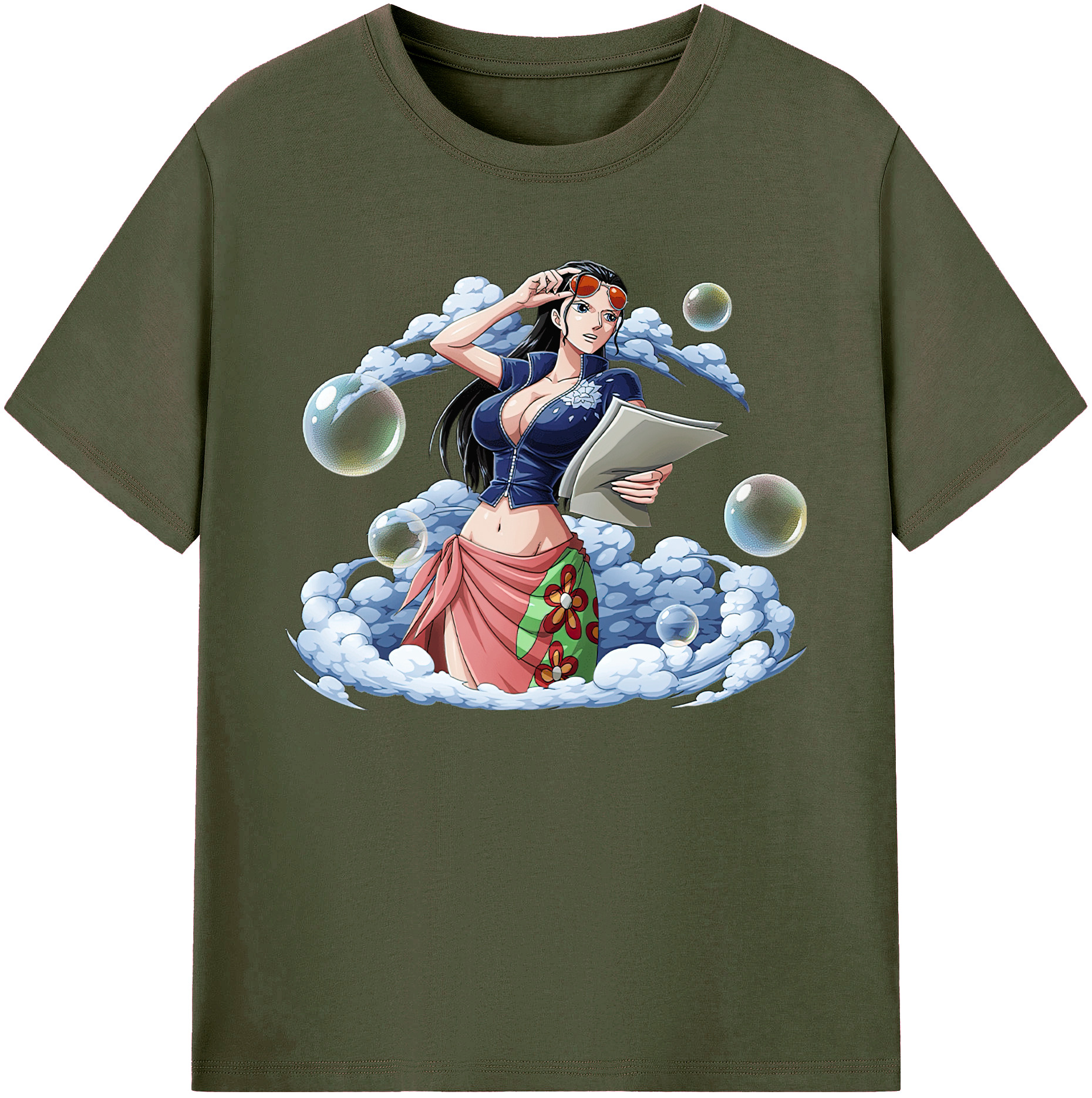 ワンピース ニコ・ロビン ONE PIECE Nico Robin 綿100％ メンズ半袖Tシャツ｜肌触りやわらか＆通気性
